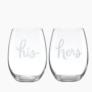 Kate spade his and hers wine glass set